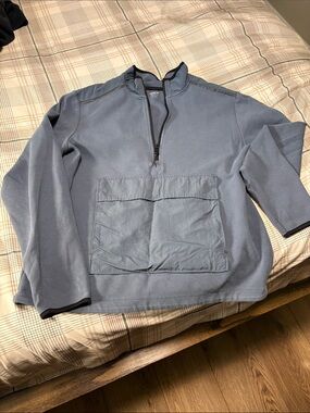 Old Navy Slate Blue Pullover Quarter-Zip Sweater
